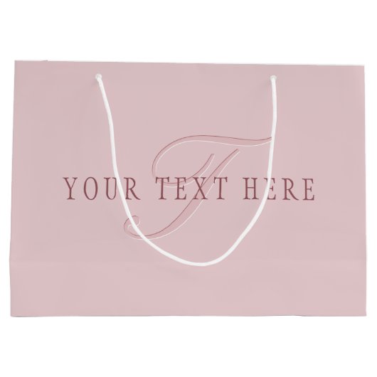 Elegante Looking Monogram | Rotgold Große Geschenktüte (Rückseite)
