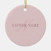 Elegante Looking Monogram | Rotgold Keramik Ornament (Vorne)