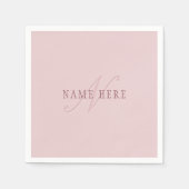 Elegante Looking Monogram | Rotgold Serviette (Vorderseite)