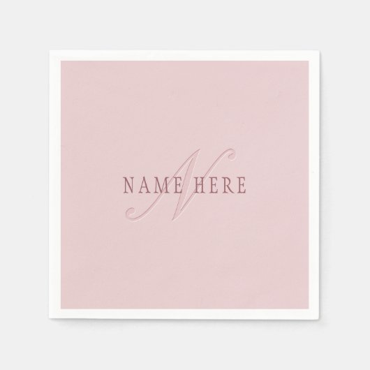 Elegante Looking Monogram | Rotgold Serviette (Vorderseite)