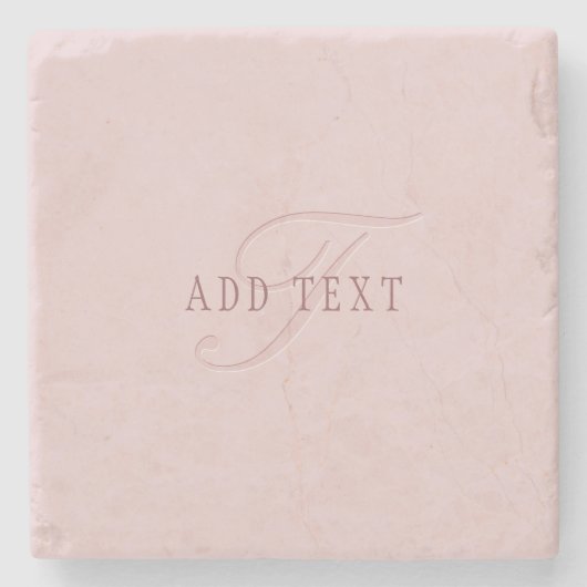 Elegante Looking Monogram | Rotgold Steinuntersetzer (Vorderseite)