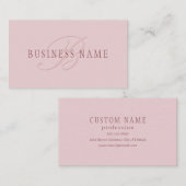 Elegante Looking Monogram | Rotgold Visitenkarte (Vorne/Hinten)