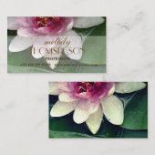 Elegante Lotos-Blumen-Geschäfts-Karten Visitenkarte (Vorne/Hinten)