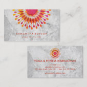 Elegante Lotos-Blumen-weißer Marmoryoga-Lehrer Visitenkarte (Vorne/Hinten)