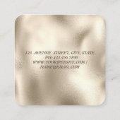 Elegante Lotus Blume Gold Pinselstriche Holografie Quadratische Visitenkarte (Rückseite)