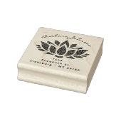 Elegante Lotus Blume Individuelle Name Rücksendead Gummistempel (Stempel)
