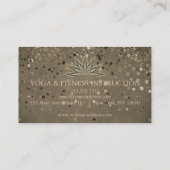 Elegante Lotus Blume Logo Yoga Confetti Visitenkarte (Rückseite)