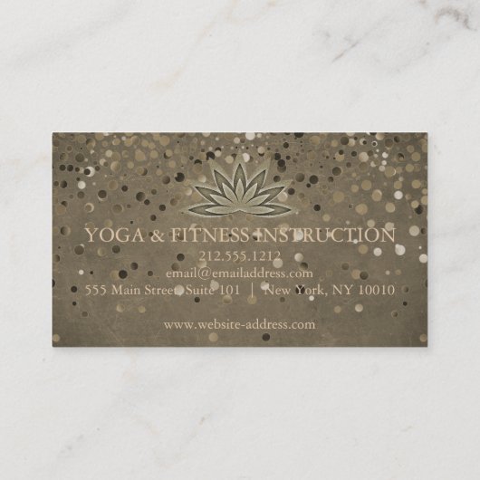 Elegante Lotus Blume Logo Yoga Confetti Visitenkarte (Rückseite)