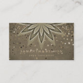 Elegante Lotus Blume Logo Yoga Confetti Visitenkarte (Vorderseite)