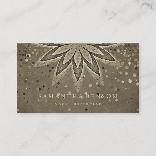 Elegante Lotus Blume Logo Yoga Confetti Visitenkarte (Vorderseite)