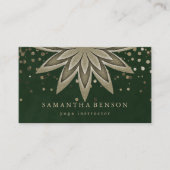 Elegante Lotus Blume Logo Yoga Confetti Visitenkarte (Vorderseite)
