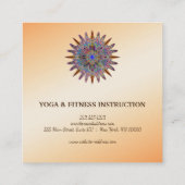 Elegante Lotus Blume Logo Yoga Quadratische Visitenkarte (Rückseite)