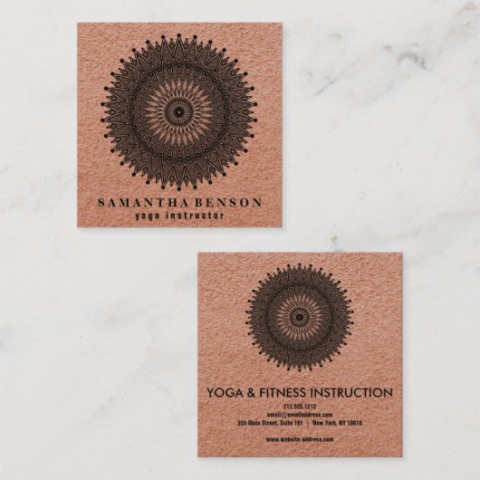 Elegante Lotus Blume Logo Yoga Quadratische Visitenkarte (Vorne/Hinten)