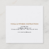 Elegante Lotus Blume Logo Yoga Quadratische Visitenkarte (Rückseite)