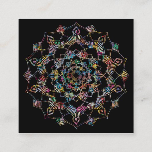 Elegante Lotus Blume Logo Yoga Quadratische Visitenkarte (Vorderseite)