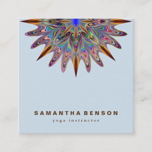 Elegante Lotus Blume Logo Yoga Quadratische Visitenkarte (Vorderseite)