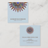 Elegante Lotus Blume Logo Yoga Quadratische Visitenkarte (Vorne/Hinten)