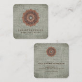 Elegante Lotus Blume Logo Yoga Quadratische Visitenkarte (Vorne/Hinten)