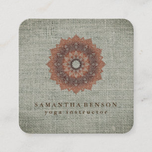 Elegante Lotus Blume Logo Yoga Quadratische Visitenkarte