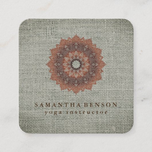 Elegante Lotus Blume Logo Yoga Quadratische Visitenkarte (Vorderseite)