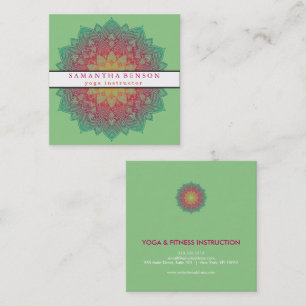 Elegante Lotus Blume Logo Yoga Quadratische Visitenkarte