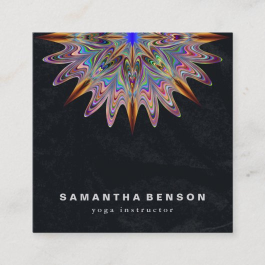 Elegante Lotus Blume Logo Yoga Quadratische Visitenkarte (Vorderseite)