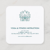 Elegante Lotus Blume Logo Yoga Square Business Car Quadratische Visitenkarte (Rückseite)