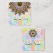 Elegante Lotus Blume Logo Yoga Square Business Car Quadratische Visitenkarte (Vorne/Hinten)