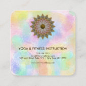 Elegante Lotus Blume Logo Yoga Square Business Car Quadratische Visitenkarte (Rückseite)