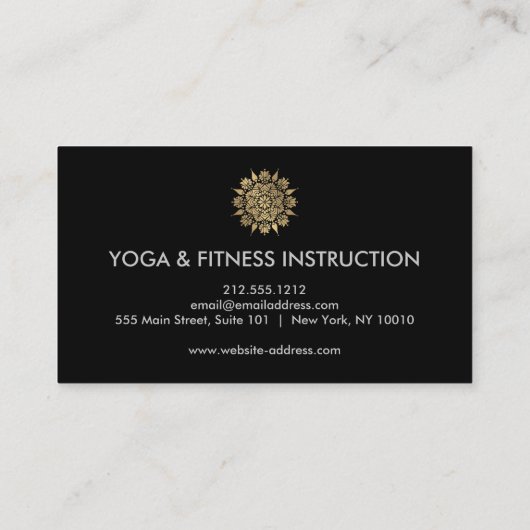 Elegante Lotus Blume Logo Yoga Visitenkarte (Rückseite)