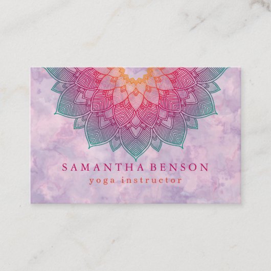 Elegante Lotus Blume Logo Yoga Visitenkarte (Vorderseite)