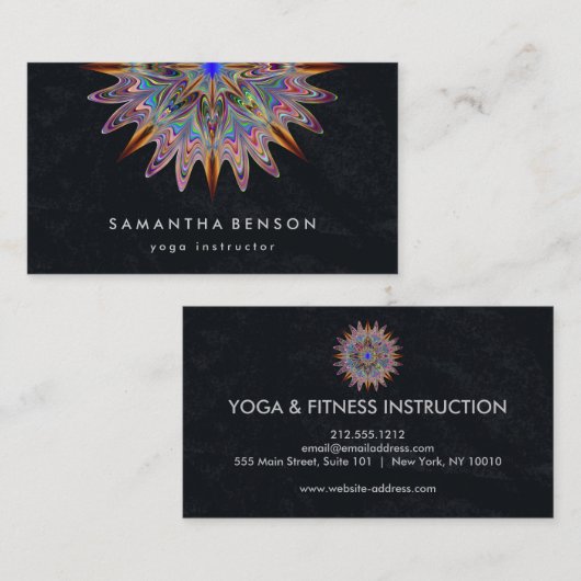 Elegante Lotus Blume Logo Yoga Visitenkarte (Vorne/Hinten)