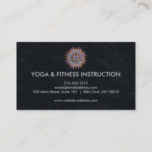 Elegante Lotus Blume Logo Yoga Visitenkarte (Rückseite)