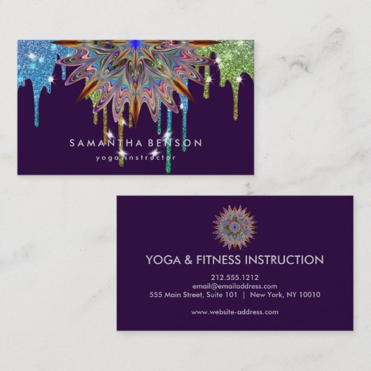 Elegante Lotus Blume Logo Yoga Visitenkarte (Vorne/Hinten)