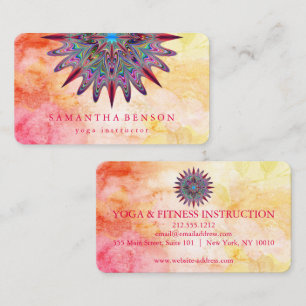 Elegante Lotus Blume Logo Yoga Visitenkarte