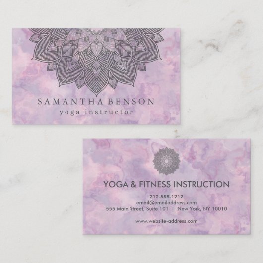 Elegante Lotus Blume Logo Yoga Visitenkarte (Vorne/Hinten)