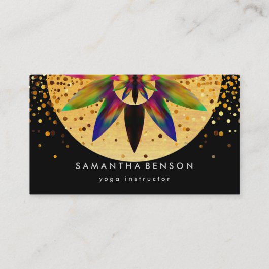 Elegante Lotus Blume Logo Yoga Visitenkarte (Vorderseite)