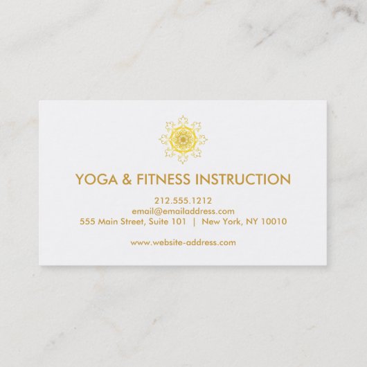 Elegante Lotus Blume Logo Yoga Visitenkarte (Rückseite)