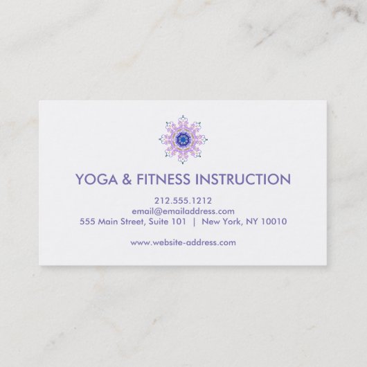 Elegante Lotus Blume Logo Yoga Visitenkarte (Rückseite)