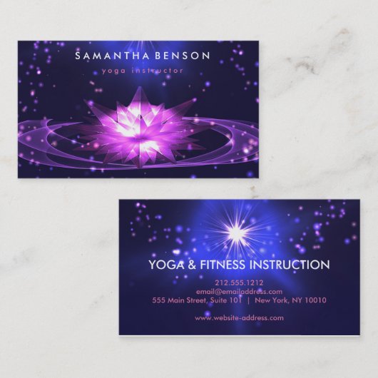 Elegante Lotus Blume Logo Yoga Visitenkarte (Vorne/Hinten)