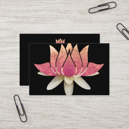 Elegante Lotus Blume Logo Yoga Visitenkarte (Vorderseite/Rückseite Beispiel)