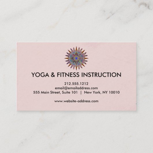 Elegante Lotus Blume Logo Yoga Visitenkarte (Rückseite)