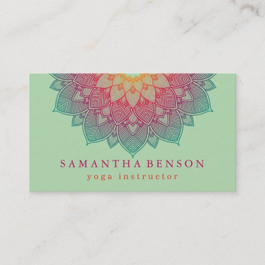 Elegante Lotus Blume Logo Yoga Visitenkarte (Vorderseite)