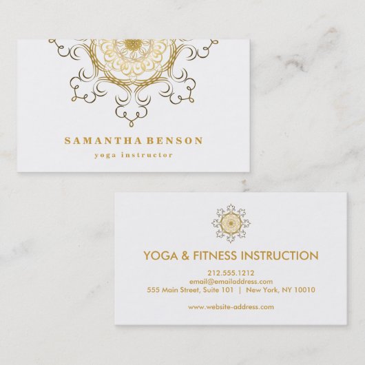 Elegante Lotus Blume Logo Yoga Visitenkarte (Vorne/Hinten)