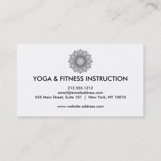 Elegante Lotus Blume Logo Yoga Visitenkarte (Rückseite)