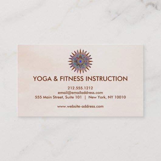 Elegante Lotus Blume Logo Yoga Visitenkarte (Rückseite)