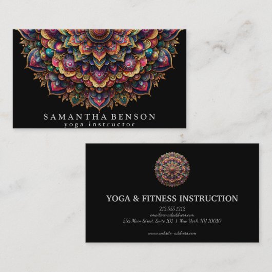 Elegante Lotus Blume Logo Yoga Visitenkarte (Vorne/Hinten)