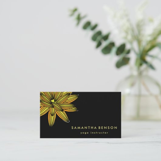 Elegante Lotus Blume Logo Yoga Visitenkarte (Stehend Vorderseite)