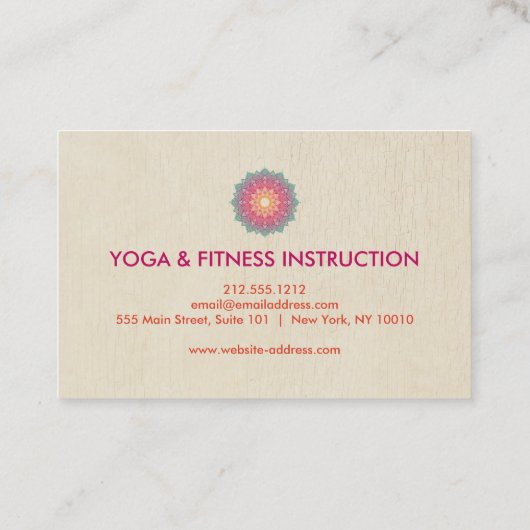 Elegante Lotus Blume Logo Yoga Visitenkarte (Rückseite)
