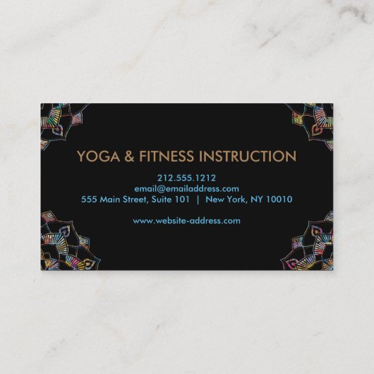 Elegante Lotus Blume Logo Yoga Visitenkarte (Rückseite)